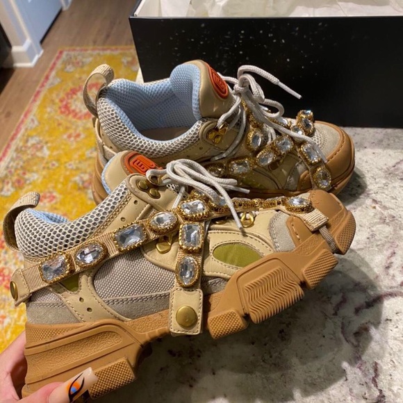 FLASHSALE ❤️‍🔥 RARE Authentic Gucci Crystal Sneakers - Picture 4 of 4